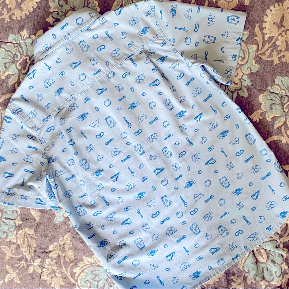 The North Face Kids Blue and White Button Down Shirt - Picture 3 of 5